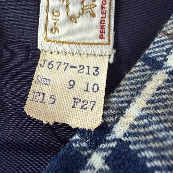 VTG Pendleton 100 % Virgin Wool Plaid Skirt 9/10 Blue Tan A-Line Midi USA Preppy - Picture 11 of 12